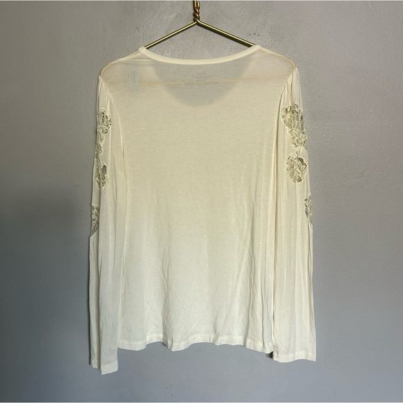 NWT Soma Lace Love Top Edwardian Sleeve Size Ivory Size Medium White - Picture 2 of 5